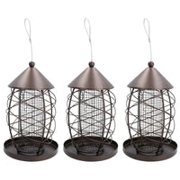 3PK Lantern Bird Feeder Nut Holder Hanging Feeding Station For Wild Birds