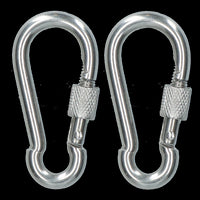 Carabiner Carbine Hook with Screw Gate 6mm MARINE GRADE Stainless Steel