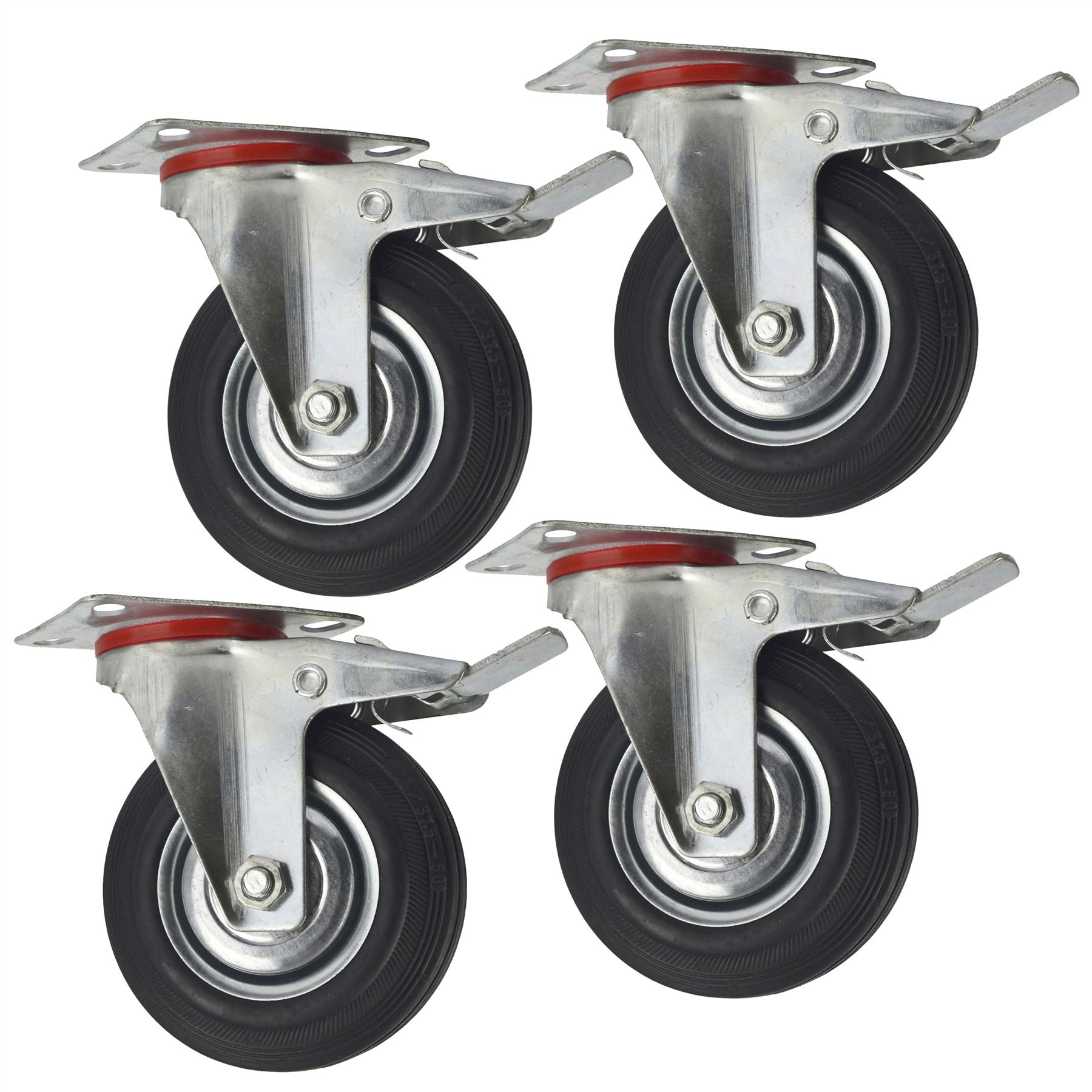 3” 4” 5” 6” Swivel Castors with Brakes Rubber Steel Caster Wheels Trolley