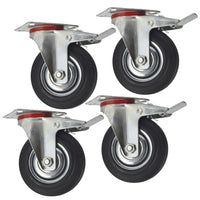 3” 4” 5” 6” Swivel Castors with Brakes Rubber Steel Caster Wheels Trolley