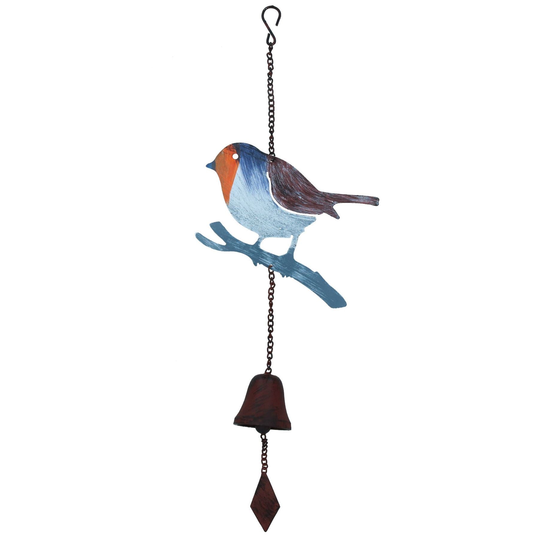 Robin Wind Chime Bird Bell Hanging Garden Yard Ornament Decoration Metal