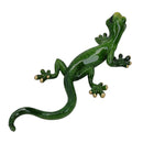 Green Speckled Gecko Lizard Resin Wall Shed Sculpture Statue House Large