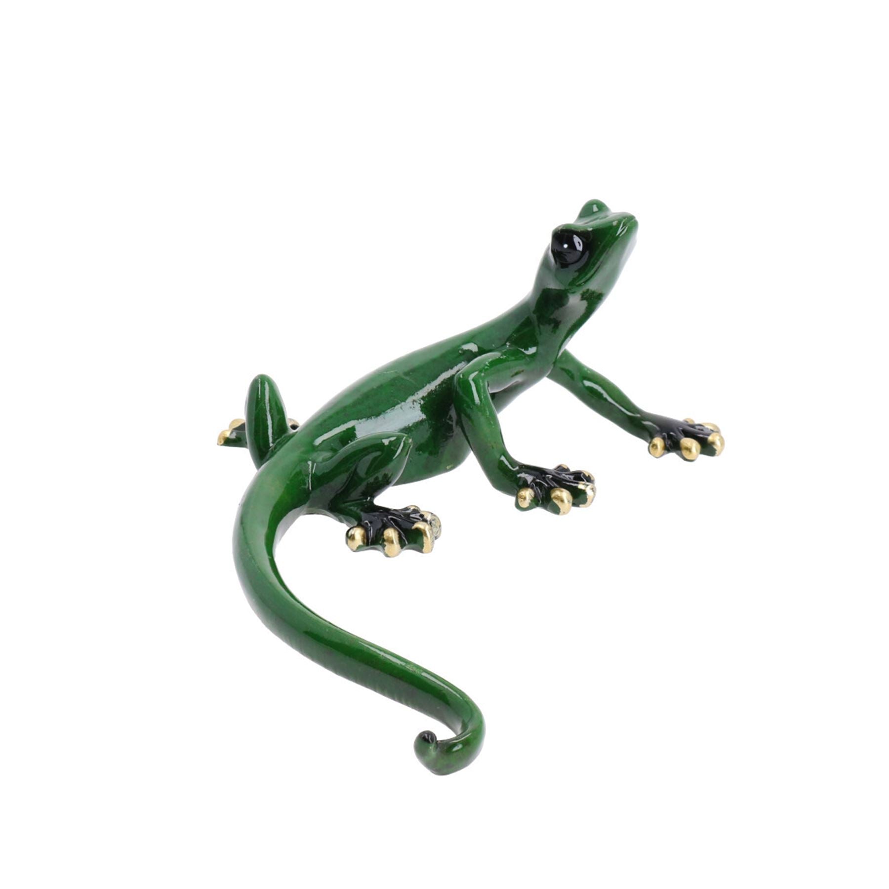 Green Gecko Lizard Resin Wall Shed Sculpture Statue Ornament House Full Set