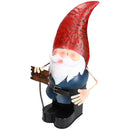 Large Gnome Welcome Sign Garden Sculpture Ornament Statue Metal Decoration