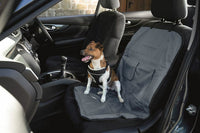 Durable Single Car Seat Cover  Protector Dog Car Road Trips With Storage Pocket