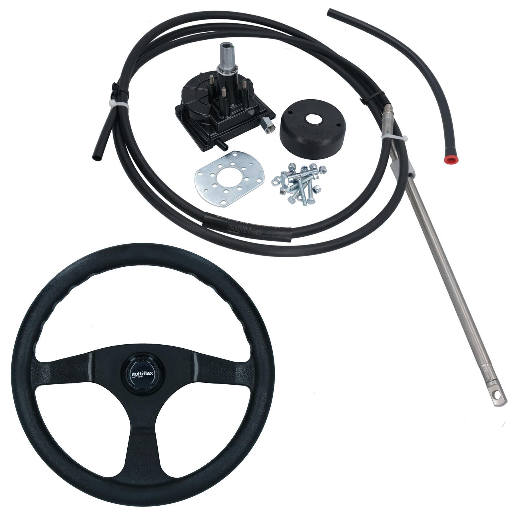 Multiflex Boat Outboard Steering Wheel Kit up to 55hp Marine Steering Helm