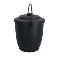 Coal Bucket & Lid Black Plastic Ash Tidy Bin Coal Carrier Fire Log Burner Kindling