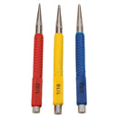 3pc Centre Punch Metal Nail Brads Dot Marking Set Colour Coded 1.5mm - 3mm