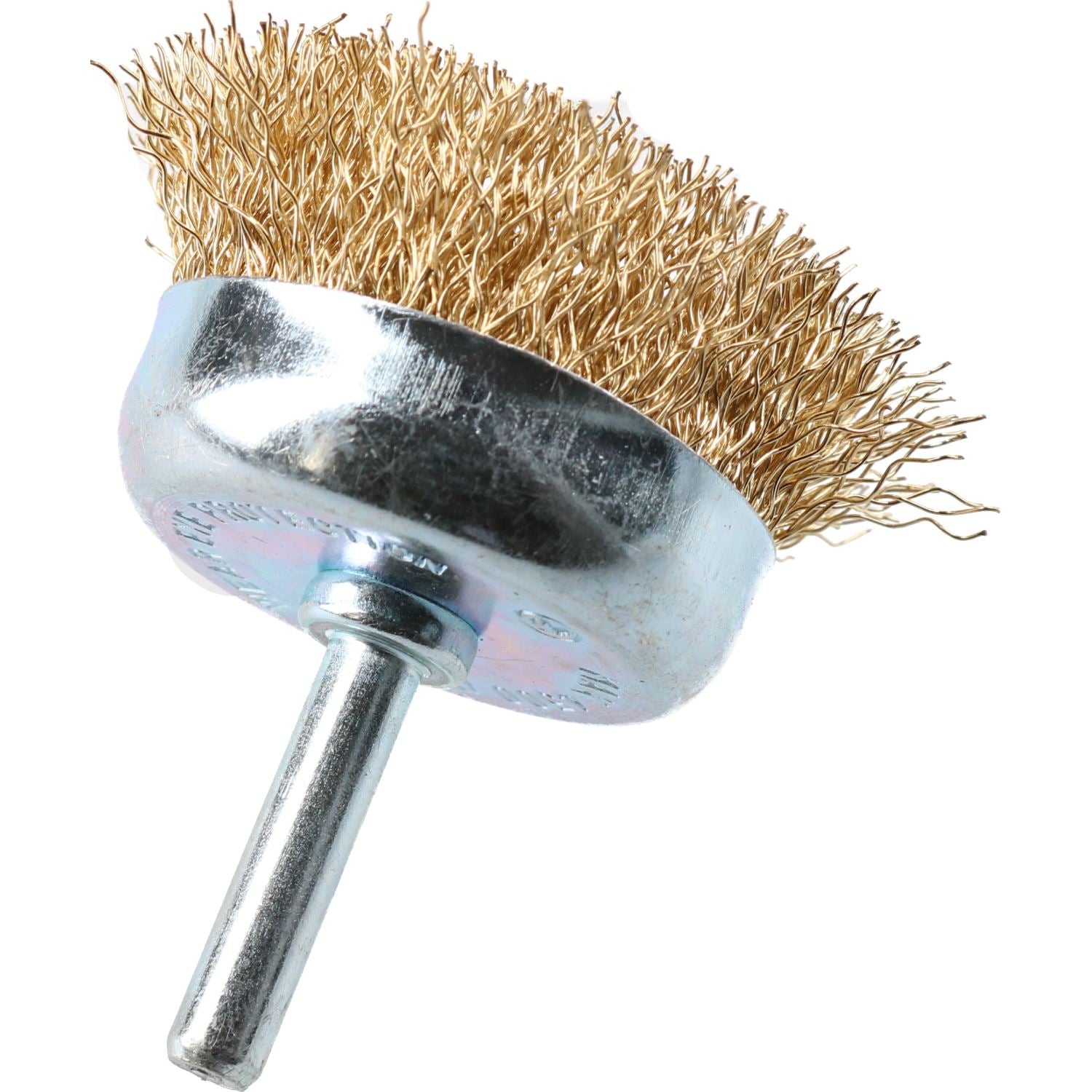 50mm / 75mm Steel Wire Cup Brush For Drills Brass Coated Rust Paint Remover