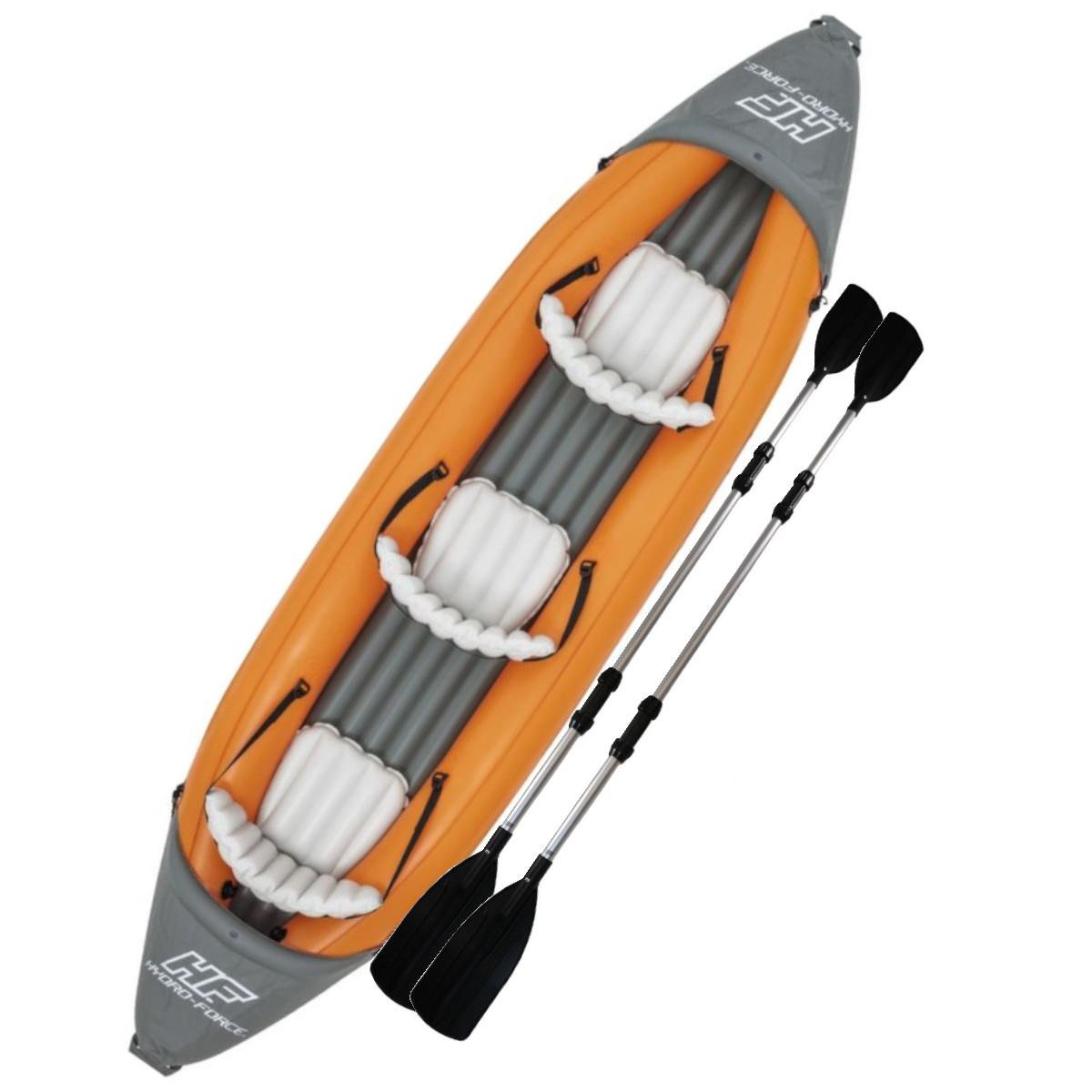 LITE RAPID X3 Inflatable Kayak 3 Person with Pump Paddles Canoe Boat Triple