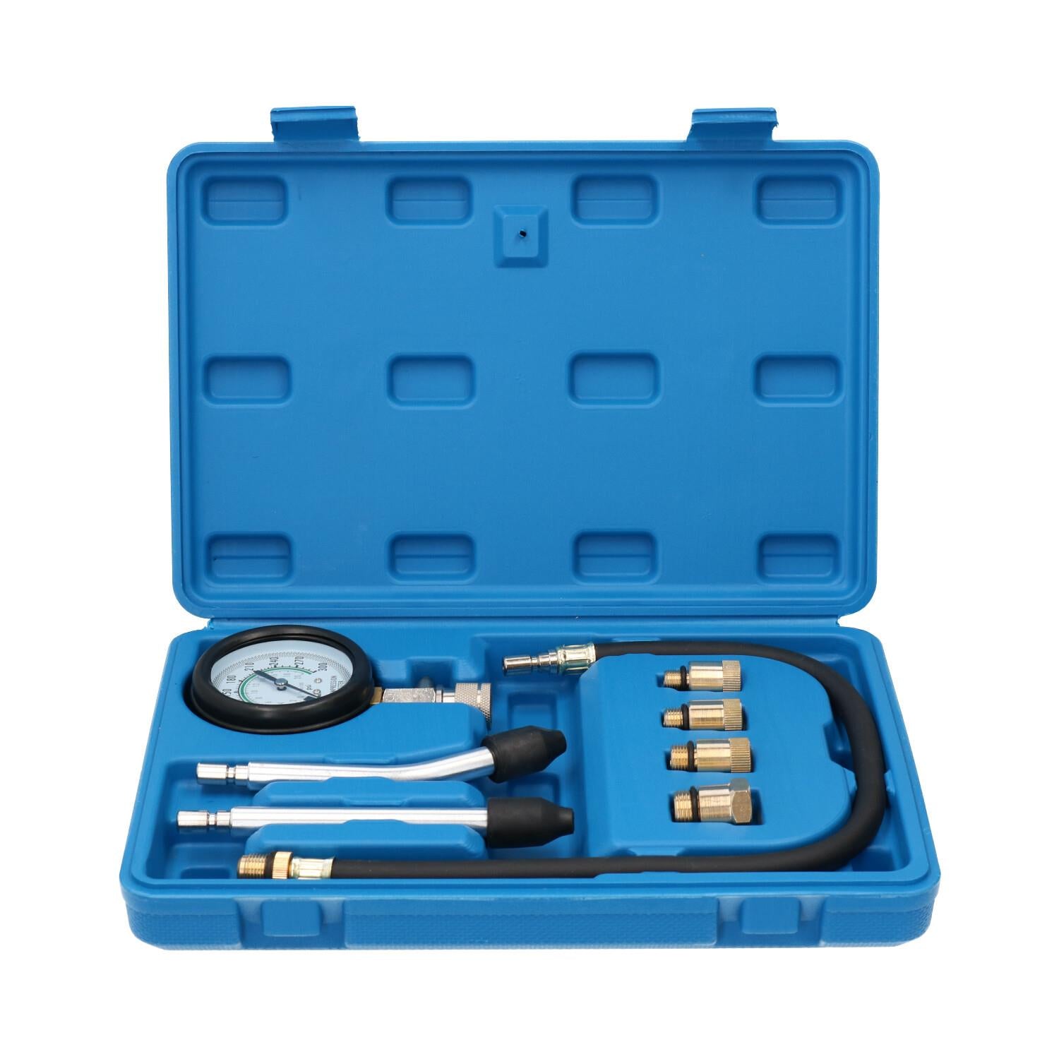 Petrol Engine Cylinder Compression Tester Kit M10 - M18 Adaptors Valve Timing