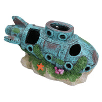 Aquatic Aquarium Deco LED Submarine Fish Tank Ornament 7x8x15cm