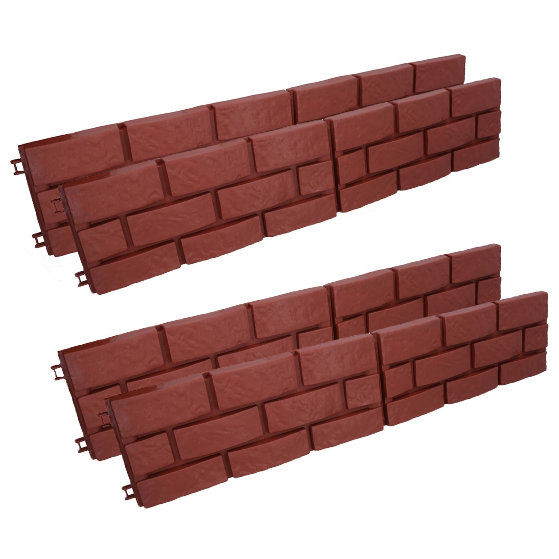 Brick Terracotta Effect Garden Lawn Edging Border Bordering Separator Plastic