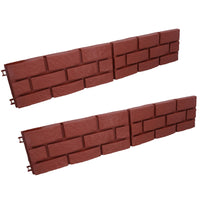 Brick Terracotta Effect Garden Lawn Edging Border Bordering Separator Plastic