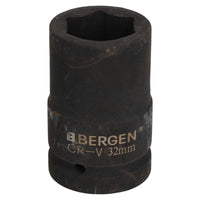 32mm Metric 3/4" or 1" Drive Deep Impact Socket 6 Sided With Step Up Adapter