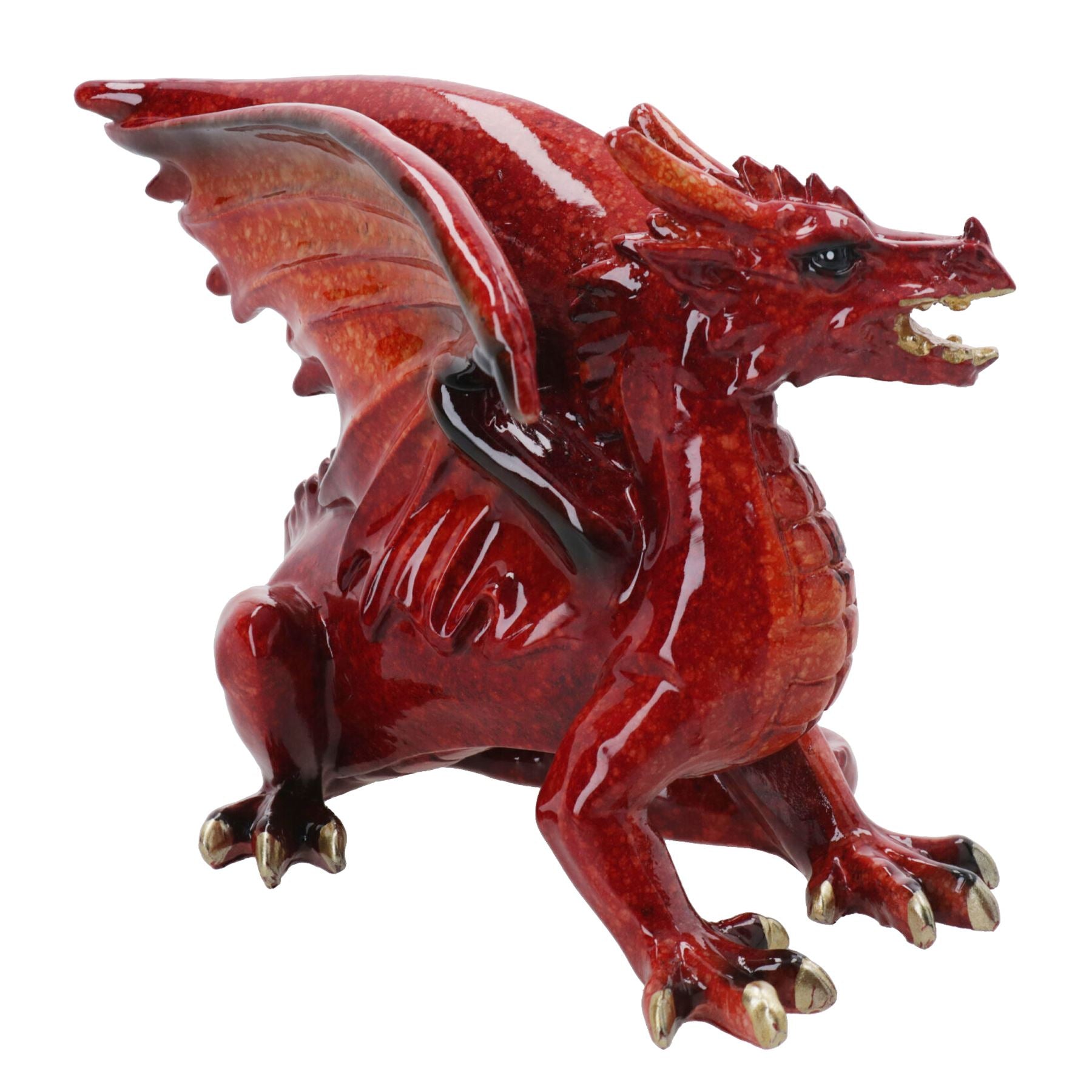 Red Dragon Lying Resin Fantasy Sculpture Statue House Home Ornament Figurine