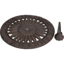 Bird Sundial Ornament Cast Iron Garden Feature Statue Sunflower Clock Metal