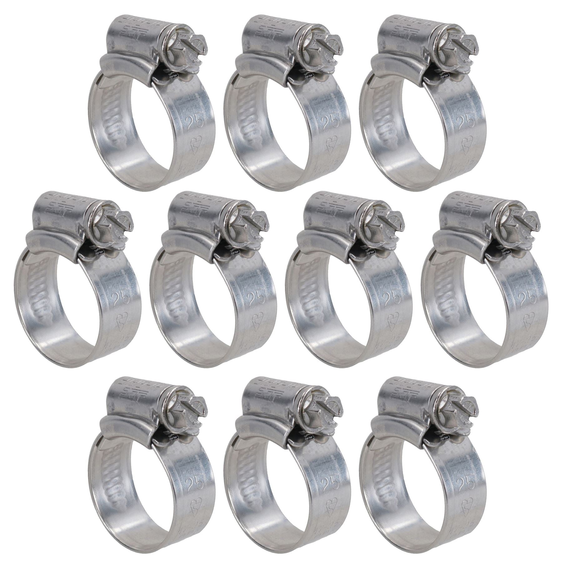 Stainless Steel Jubilee Hose Clamps Clips 17mm- 25mm Marine Lloyds Approved