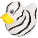 Black & White Rubber Vinyl Squeaky Duck Dog Toy With Internal Squeak 8x10cm