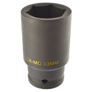 33mm Metric 3/4 Drive Double Deep Impact Socket 6 Sided Single Hex Thick Walled