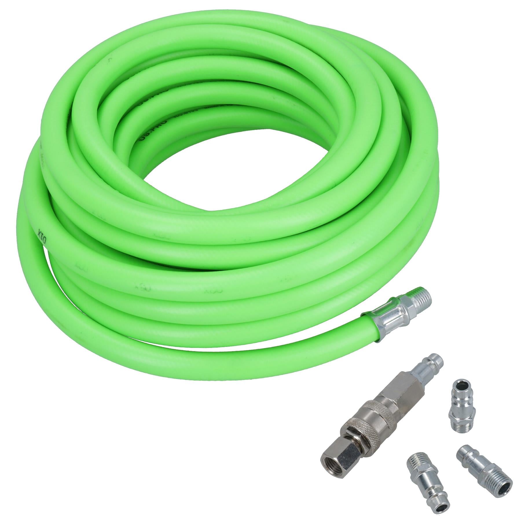 10 Metres Soft Rubber Hi-Vis Air Compressor Hose + Euro Quick Release Fittings