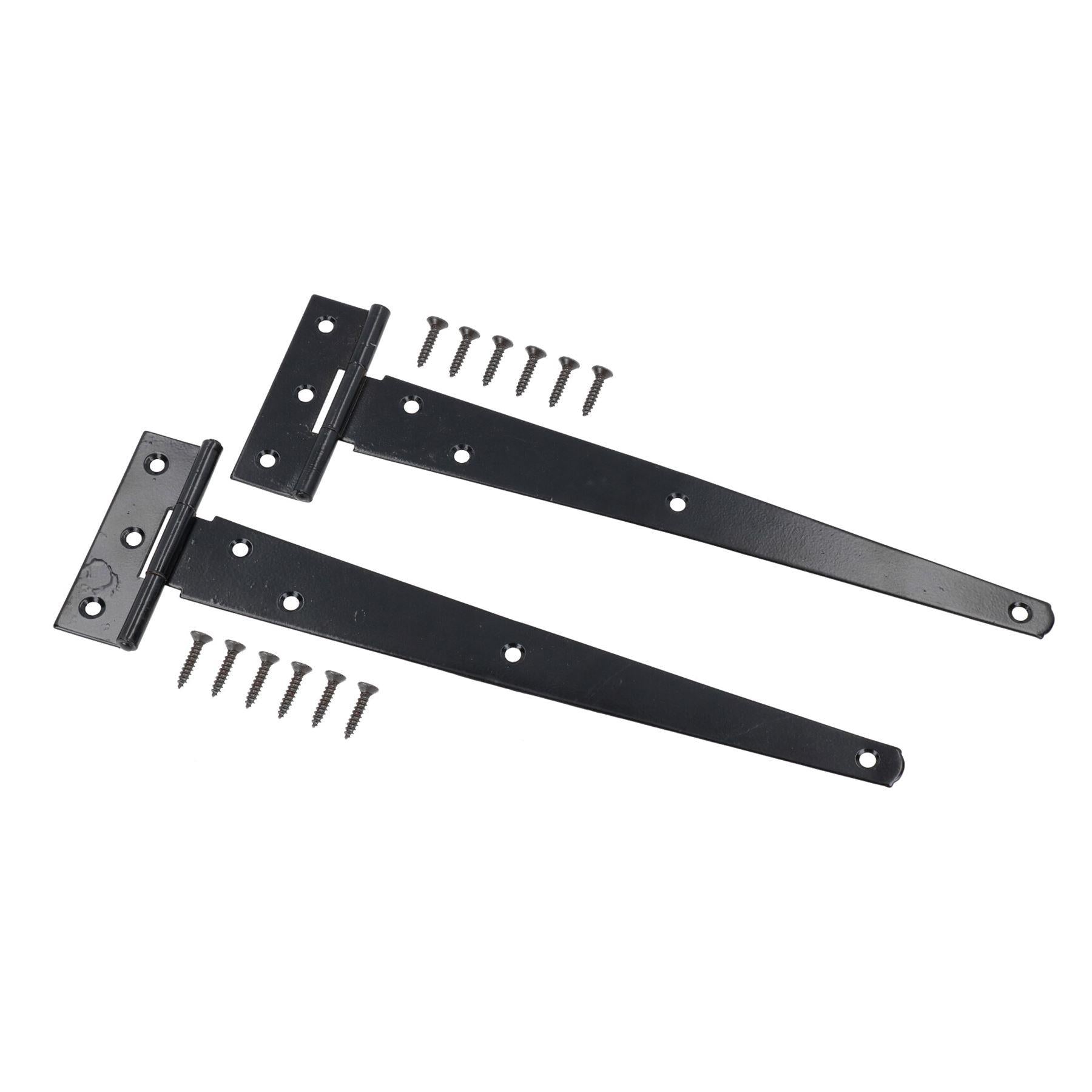 10” (250mm) Heavy Duty T Tee Hinges for Doors + Gates with Fixing Screws