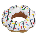 Pet Dog Vinyl White Donut Food Dog Toy Play Toy With Squeak 4x4x14cm