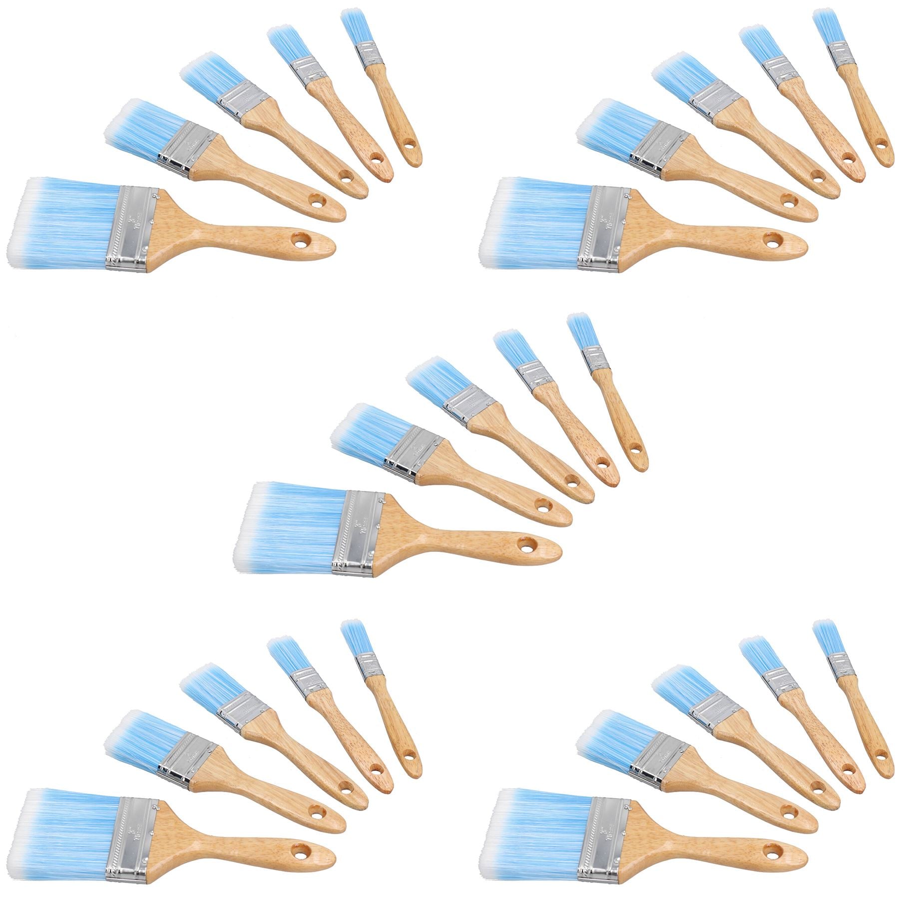 Synthetic Paint Painting Brush Set Decorating 19mm – 75mm Width Brushes