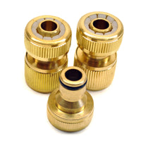 Brass Garden Hose Pipe Fitting Hosepipe Set Quick Release Tap Connectors 3pc