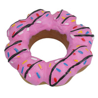 Pet Dog Vinyl Pink Donut Food Dog Toy Play Toy With Squeak 4x4x14cm