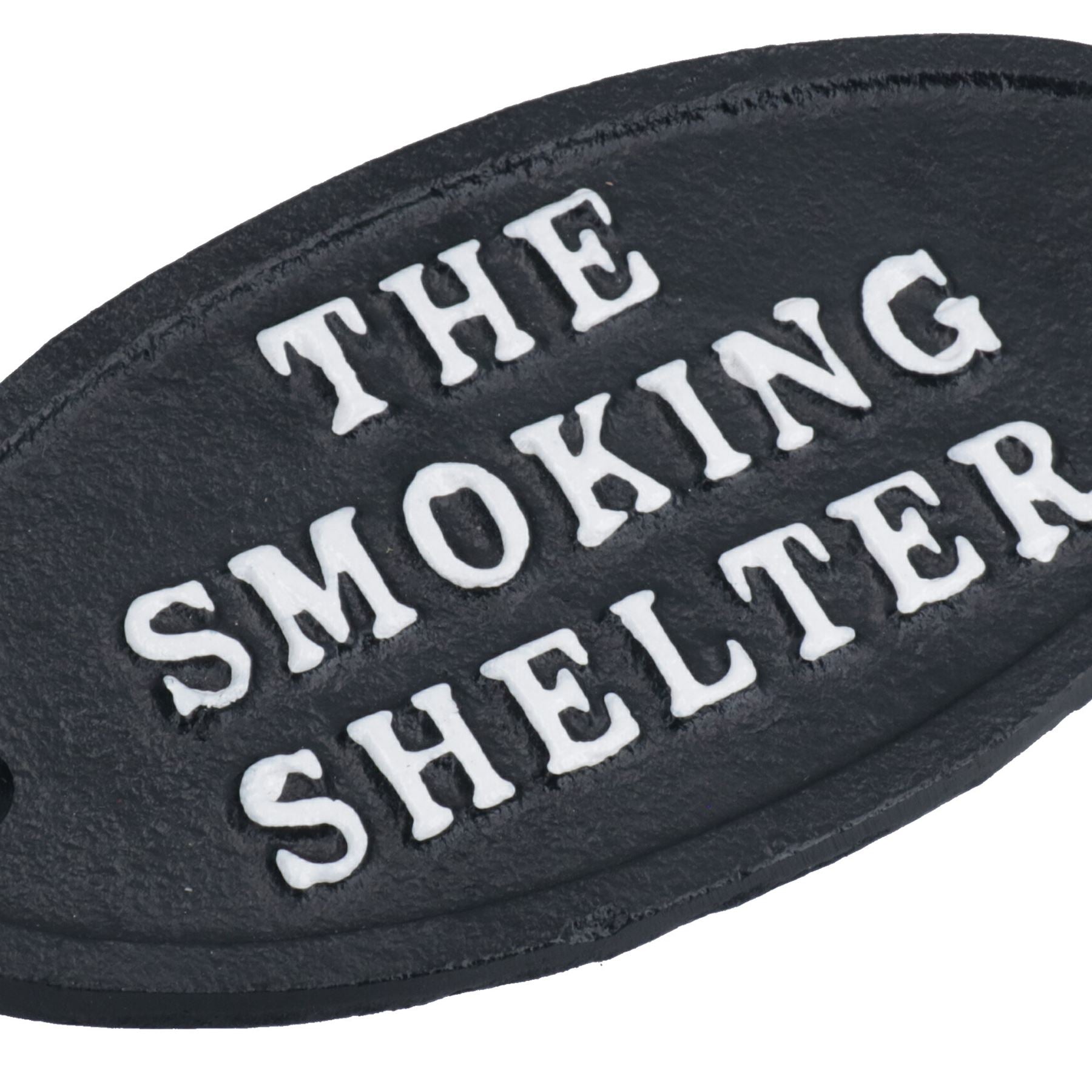 The Smoking Shelter Cast Iron Sign Plaque Door Wall House Gate Post Pub Hotel