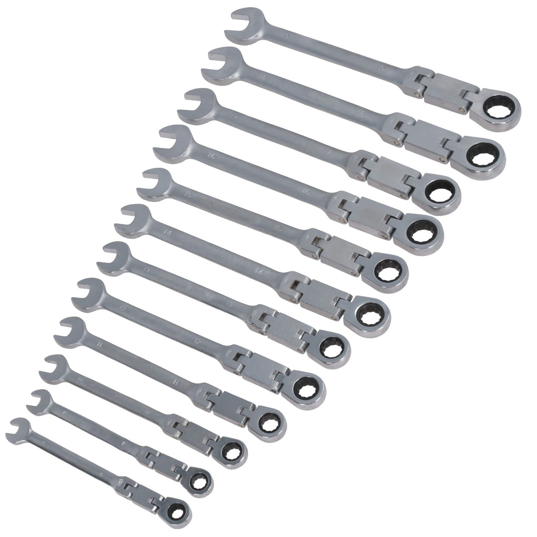 Metric Double Jointed Flexi Ratchet Combination Spanner Wrench 72 Teeth