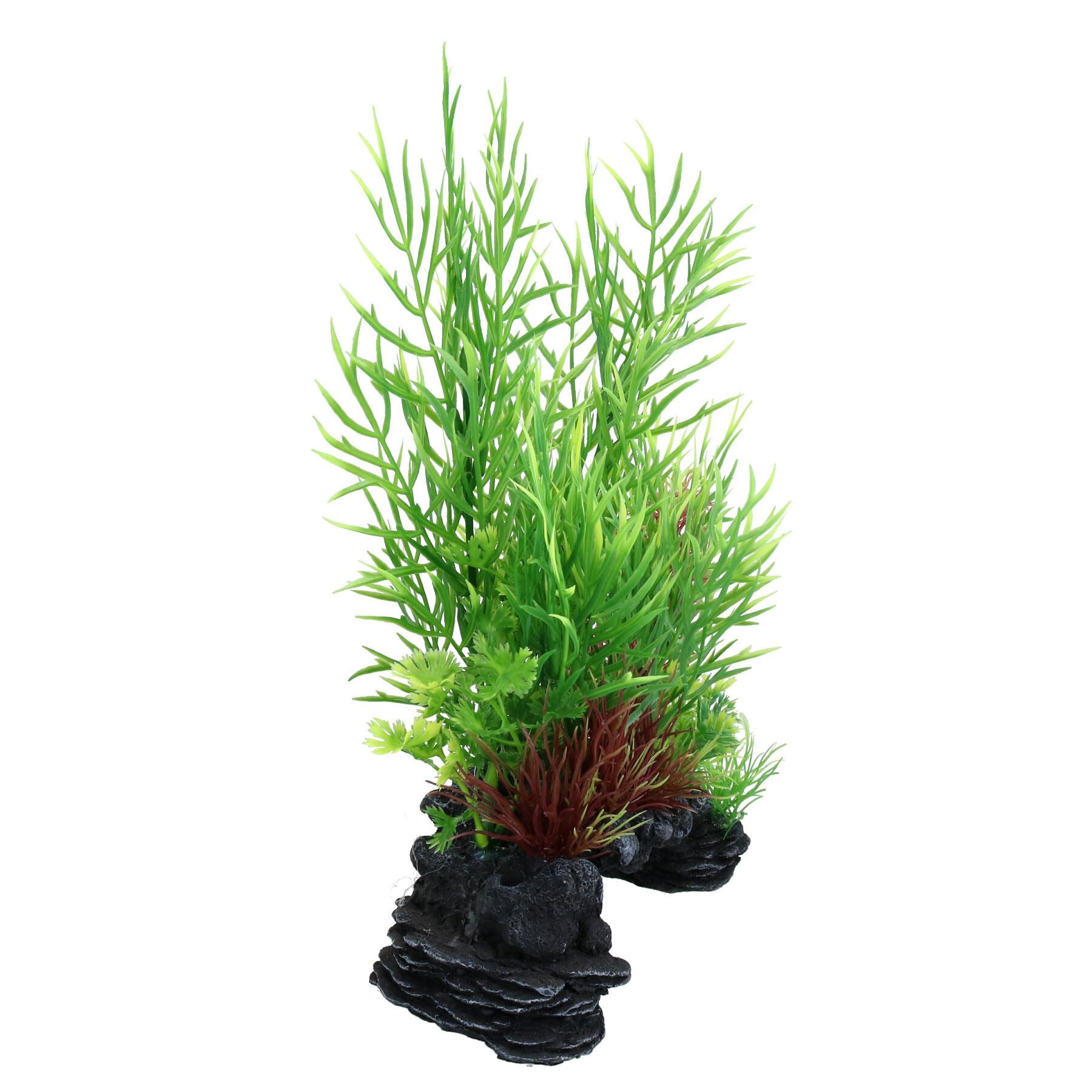 Natural Look Aquatic Aquarium Fish Tank Deco Plant Rock Ceratopteris