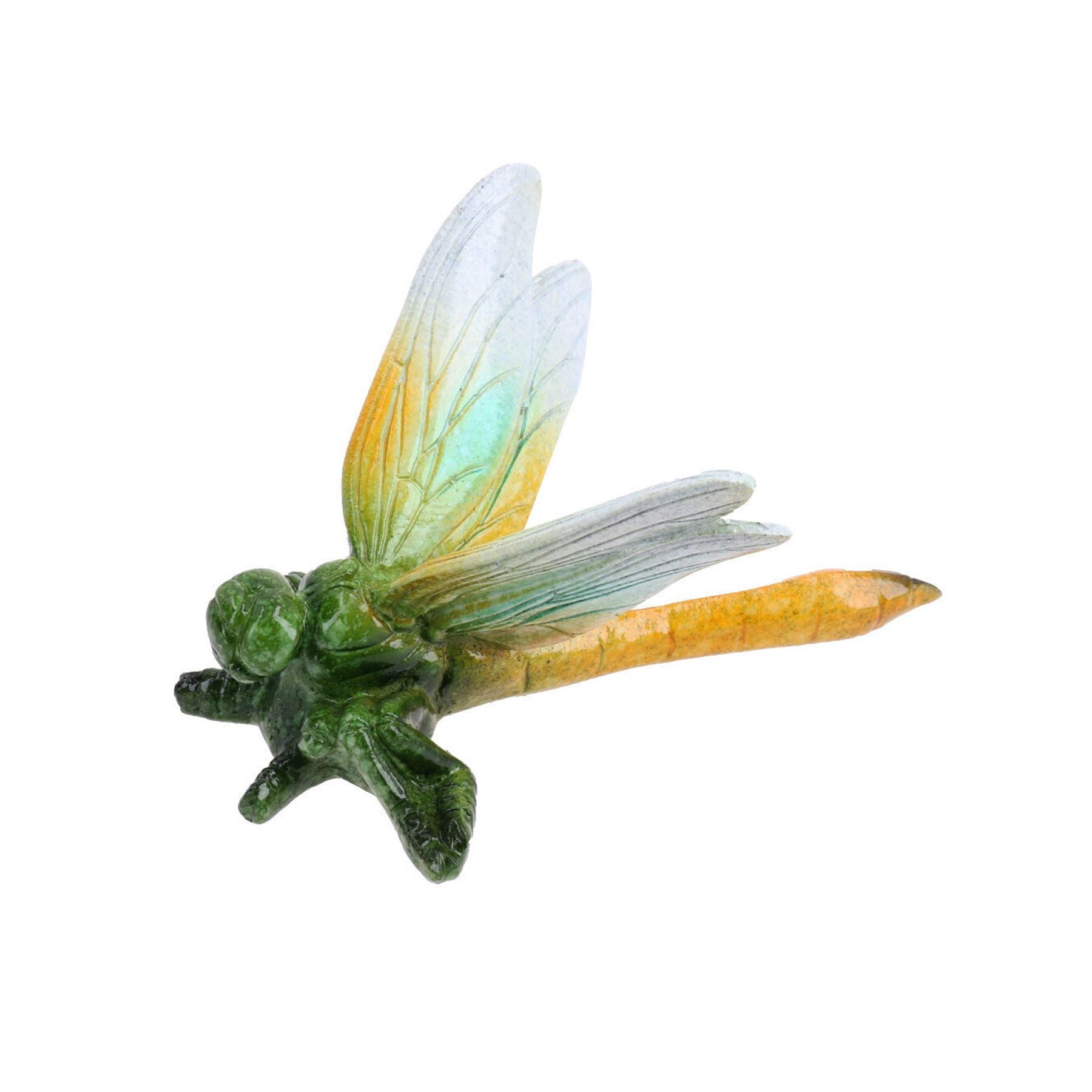 Green / Red Wall Mount Dragonflies Resin Shed Sculpture Statue House Garden