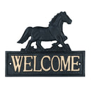 Horse Welcome Cast Iron Sign Plaque Wall Fence Gate House Stable Farm Yard