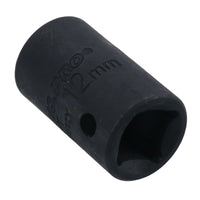 3/8in Drive Shallow Stubby Metric Impacted Impact Socket 6 Sided Single Hex