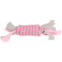 Pink Small Dog Puppy Fleecy Rope Coil Play Toy Great For Teeth & Gums