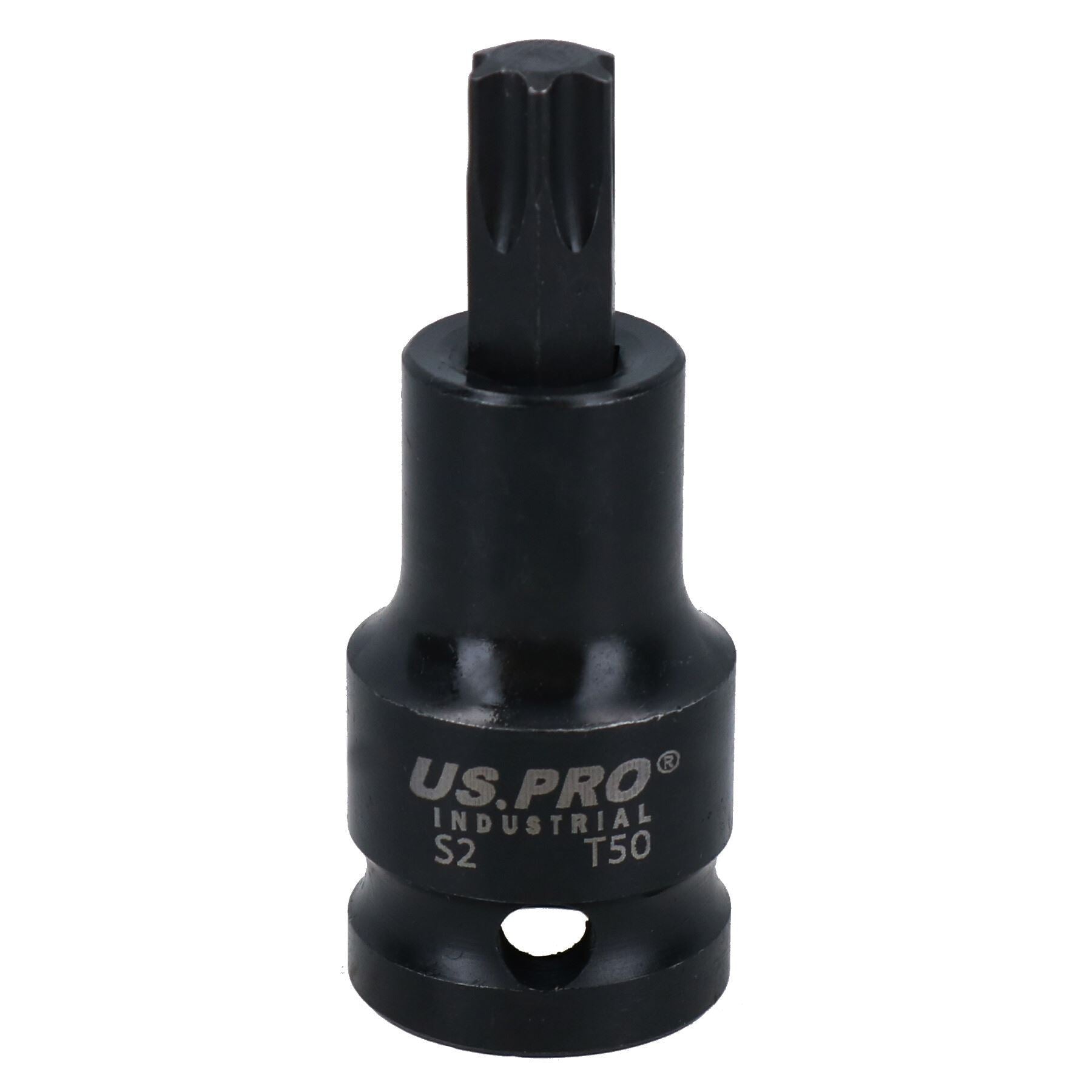 T50 x 53mm 1/2" Drive Short Impact Impacted Torx / Star Male Socket