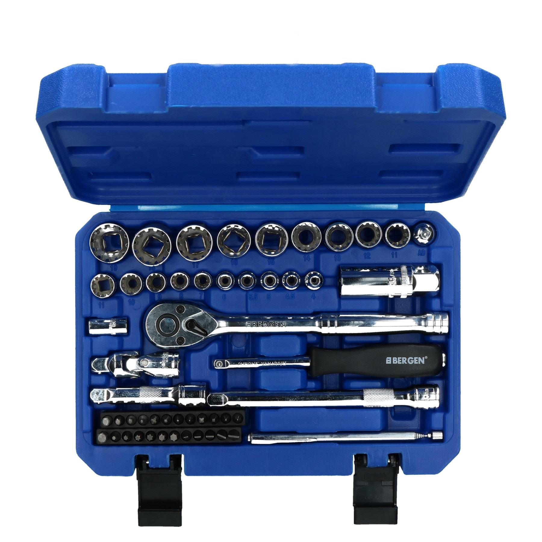 1/4" + 3/8" Drive Gear Lock Metric MM Socket And Accessory Set 52pc