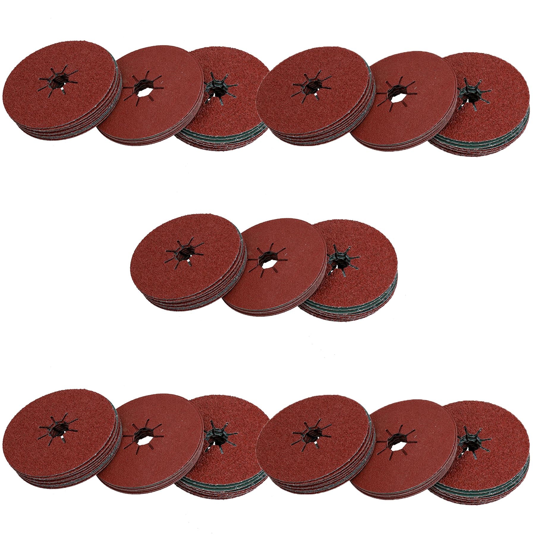 115mm Fibre Sanding Discs Mixed Grit 24 36 60 for 4-1/2” Grinders Rust Removal