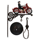 Motorcycle Motorbike Bike Rider Bell Gate Cast Iron Sign Plaque Door Wall House