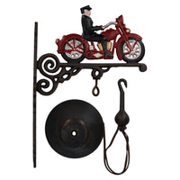 Motorcycle Motorbike Bike Rider Bell Gate Cast Iron Sign Plaque Door Wall House