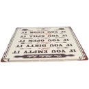 Hanging Retro 'Our Kichen Rules''Metal Sign Home PrePunched Hole 25x33cm