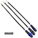 3pc Extra Long Flexi Screwdriver Socket Holder And Bits Set AU042