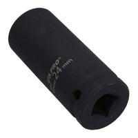 24mm 1/2" Drive Double deep Metric Impacted Impact Socket Single Hex 6 Sided