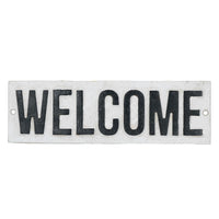 Welcome Sign Cast Iron Sign Plaque Wall Fence Gate House Workshop Garage