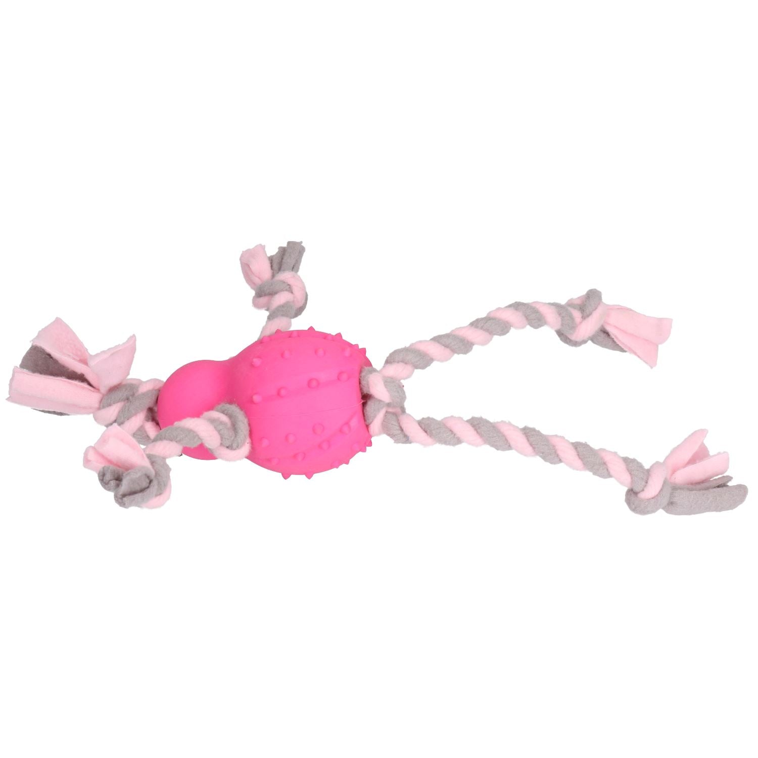 3 Pink Small Dog Puppy Fleecy Rope Play Toy Bundle Great For Teeth & Gums