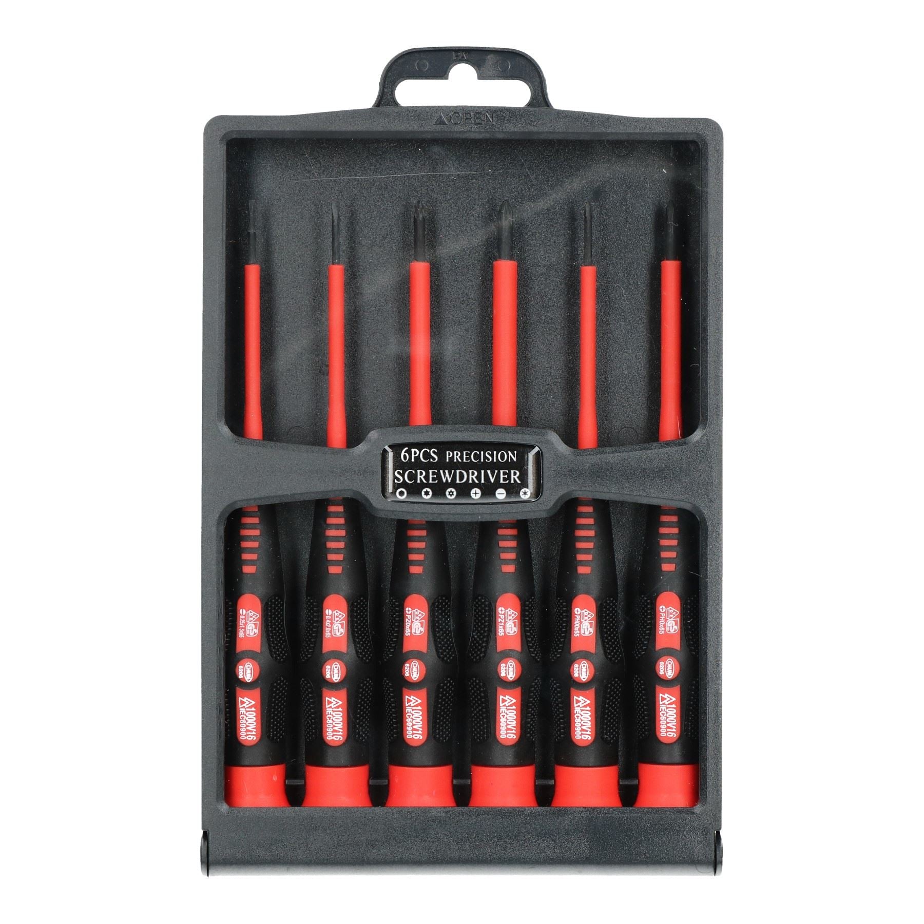 Electricians VDE Insulated Precision Screwdriver Pozi Phillips and Slotted 6pc