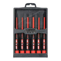 Electricians VDE Insulated Precision Screwdriver Pozi Phillips and Slotted 6pc