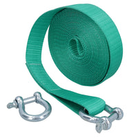 Extra Long 20m Recovery Strap Tow Rope & Two Shackles 8T Towing 4x4 Off Road